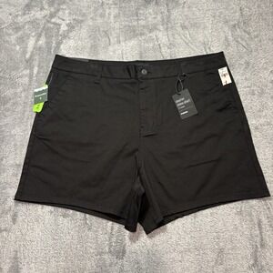 RSQ Chino Shorts Men Size 40 Black Shorter Fit 5" Inseam Stretch Casual